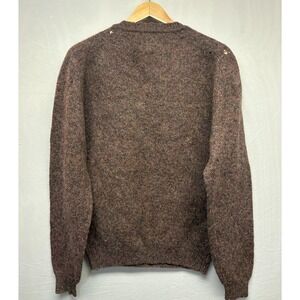 Robert Bruce Sweater Mens Brown Wool Shetland Argyle Pattern V-Neck L Vintage